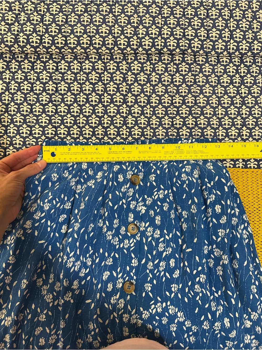 Hayden Blue Floral Faux Button-Down Midi Skirt - Picture 5 of 7